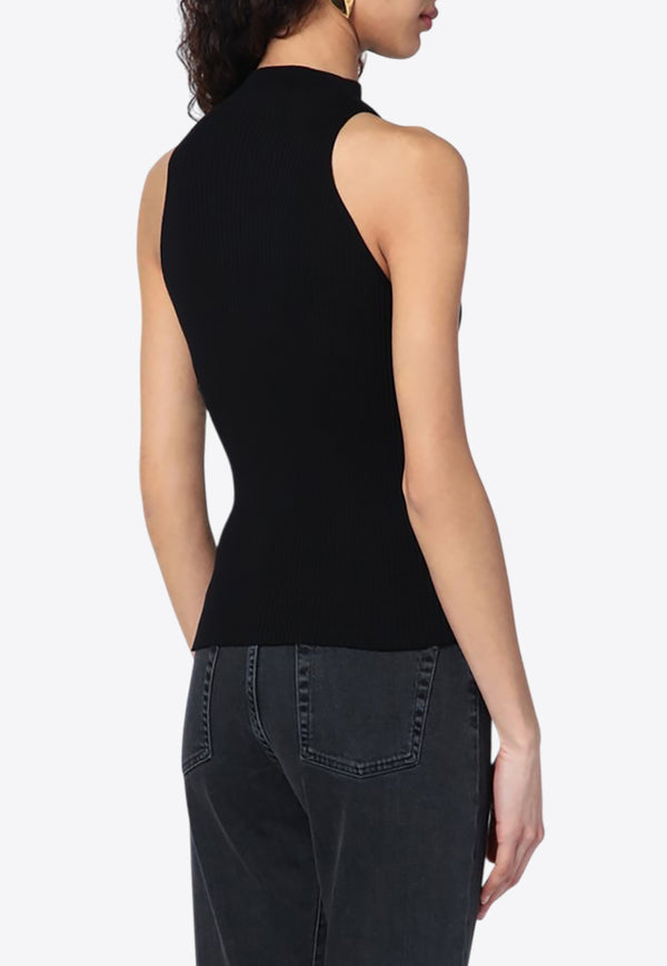 Roberto Collina Ribbed Tank Top Black B08214B08/Q_ROBER-09