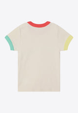 Bobo Choses Babies Wavy Logo T-shirt Ivory B125AB014CO/Q_BOBO-PI