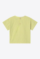 Bobo Choses Baby Girls Logo Embroidered Vichy Blouse Yellow B125AB023CO/Q_BOBO-YE