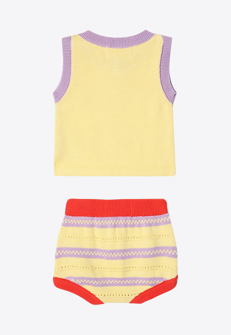Bobo Choses Babies Knitted Top and Shorts Set - Set of 2 Yellow B125AB107CO/Q_BOBO-MU