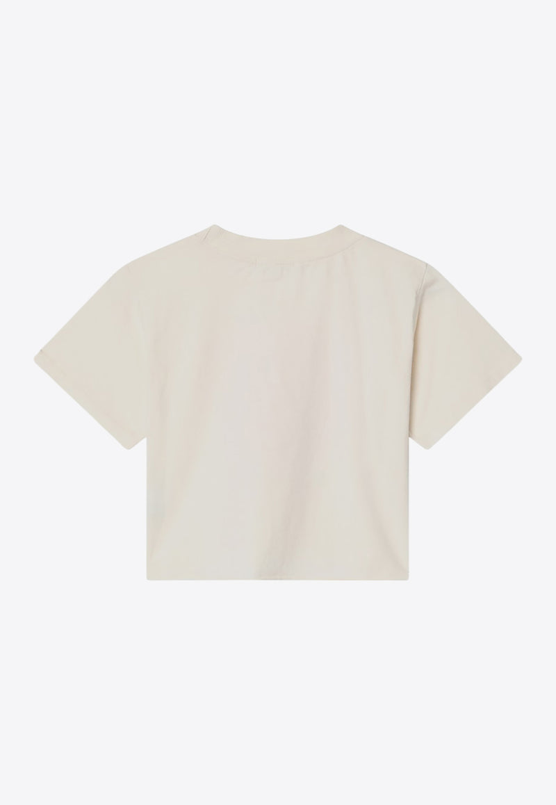 Bobo Choses Boys Joyful Face Print T-shirt Ivory B125AC017CO/Q_BOBO-WHT