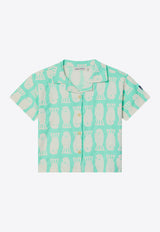 Bobo Choses Boys Lucky Fish Printed Shirt Green B125AC025CO/Q_BOBO-MU