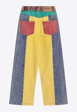 Bobo Choses Boys Colorblocked Logo Jeans Multicolor B125AC087DE/Q_BOBO-MU