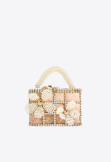 Rosantica Holli Gardenia Embellished Handbag Gold B17989_PEARL