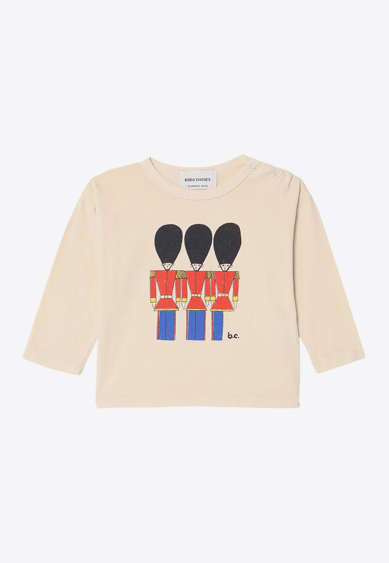 Bobo Choses Babies Little Tin Soldiers Long-Sleeved T-shirt Ivory B224AB020CO/P_BOBO-199