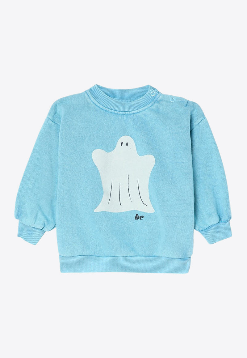 Bobo Choses Babies Ghost Print Sweatshirt Light Blue B224AB046CO/P_BOBO-451