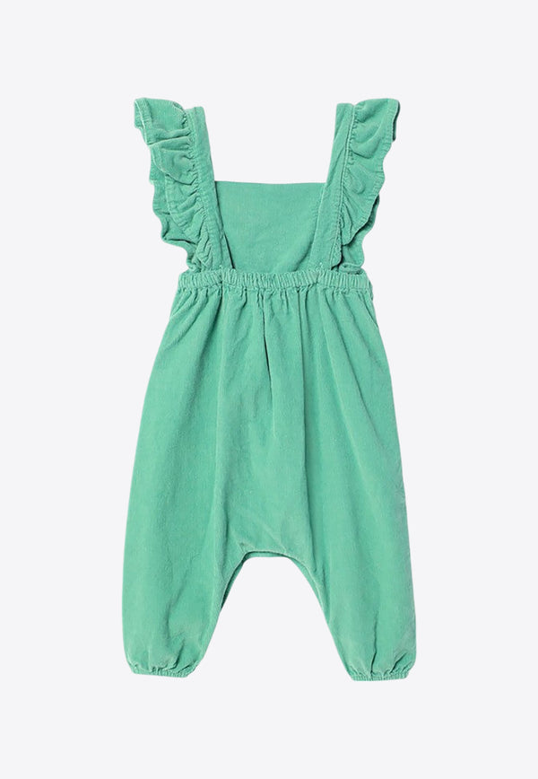 Bobo Choses Baby Girls Embroidered Cherry Corduroy Jumpsuit  Green B224AB076CO/P_BOBO-311