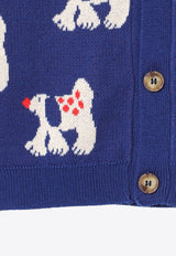 Bobo Choses Babies Fairy Dog Intarsia Knit Cardigan Blue B224AB088CO/P_BOBO-411