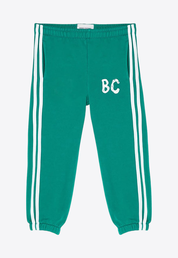 Bobo Choses Boys Logo Print Track Pants Green B224AC082CO/P_BOBO-311