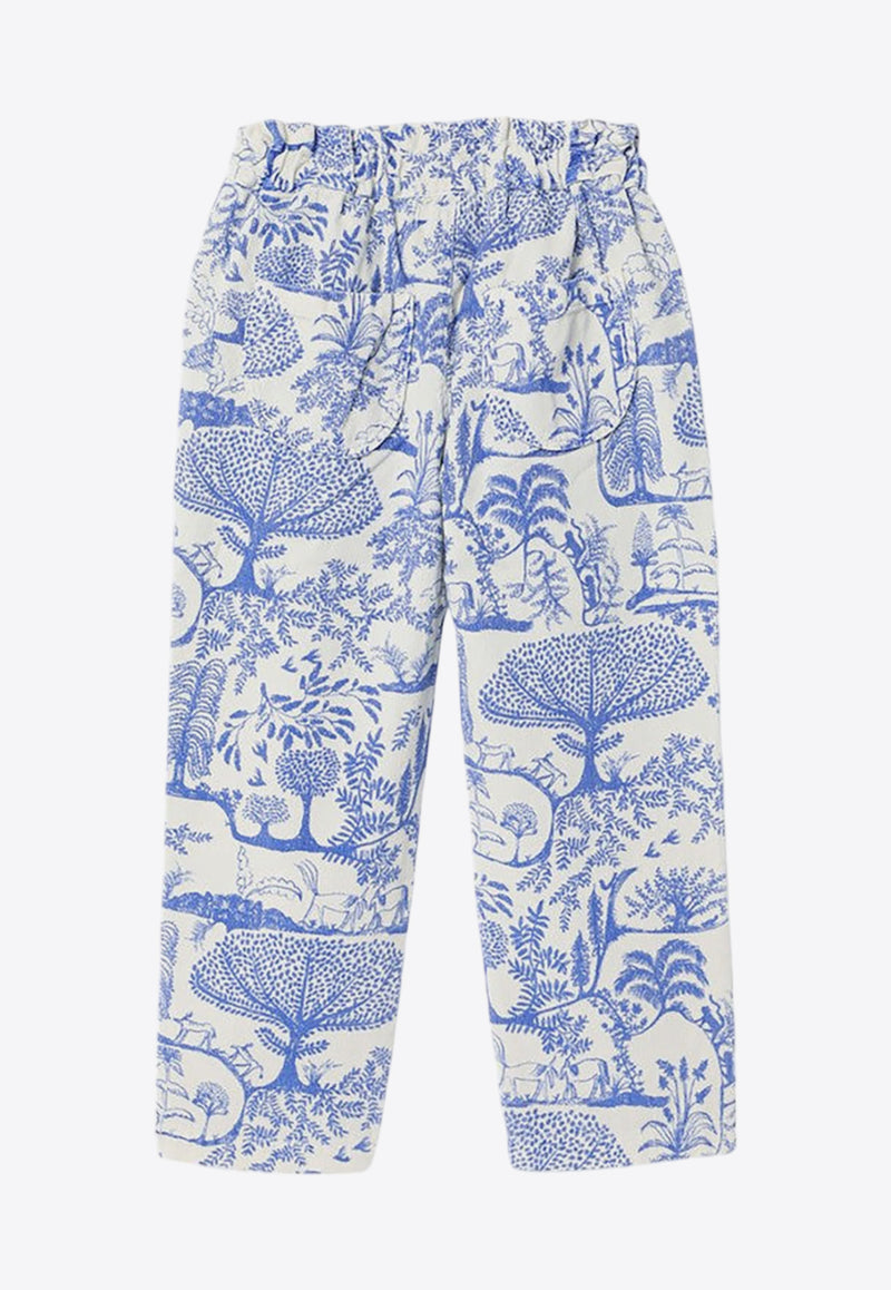 Bobo Choses Girls Wonderland Print Pants Light Blue B224AC098CO/P_BOBO-101