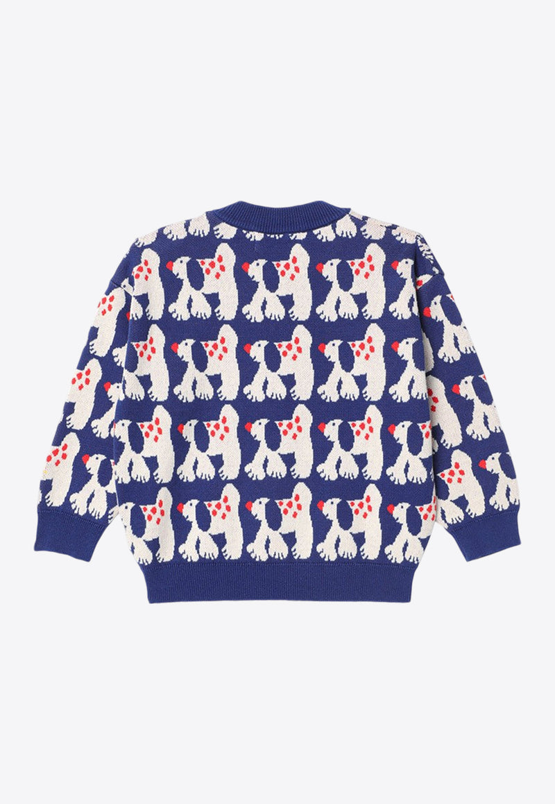 Bobo Choses Boys Fairy Dog Intarsia Knit Sweater Navy B224AC114CO/P_BOBO-199