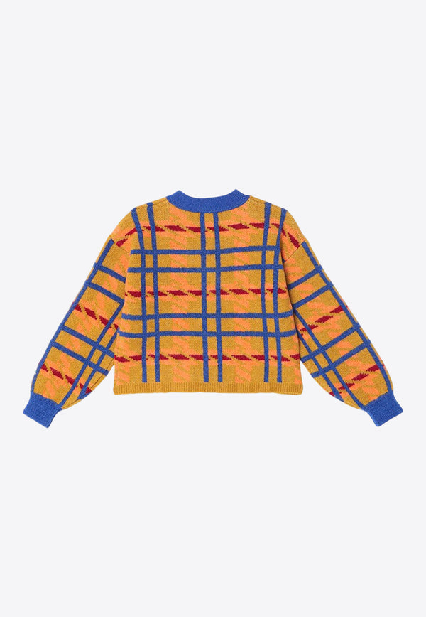 Bobo Choses Boys Madras Check Wool-Blend Cardigan Yellow B224AC122PL/P_BOBO-991