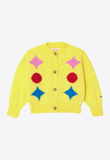 Bobo Choses Girls Geometric-Inlay Knitted Cardigan Yellow B224AC123PL/P_BOBO-721