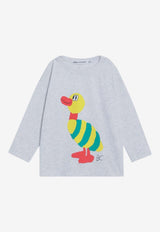 Bobo Choses Babies Stripe Duck Print Sweater Gray B225AB038CO_BOBO-LH