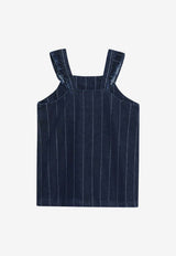 Bobo Choses Baby Girls Choo Choo Denim Striped Dress Blue B225AB090DE_BOBO-NV