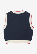 Bobo Choses Girls Kaleidoscope Intarsia Knit Vest  Blue B225AC106CO/R_BOBO-NB
