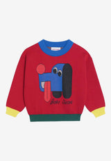 Bobo Choses Boys Doggy Mate Jacquard Sweater Red B225AC111CO_BOBO-RE