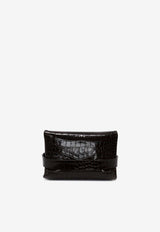 Victoria Beckham Mini B Croc-Embossed Leather Clutch Brown B324AAC005755ADARK BROWN