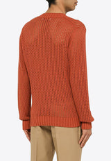 Ballantyne Perforated Knitted Sweater Orange B4P1765C072/M_BALLA-12562