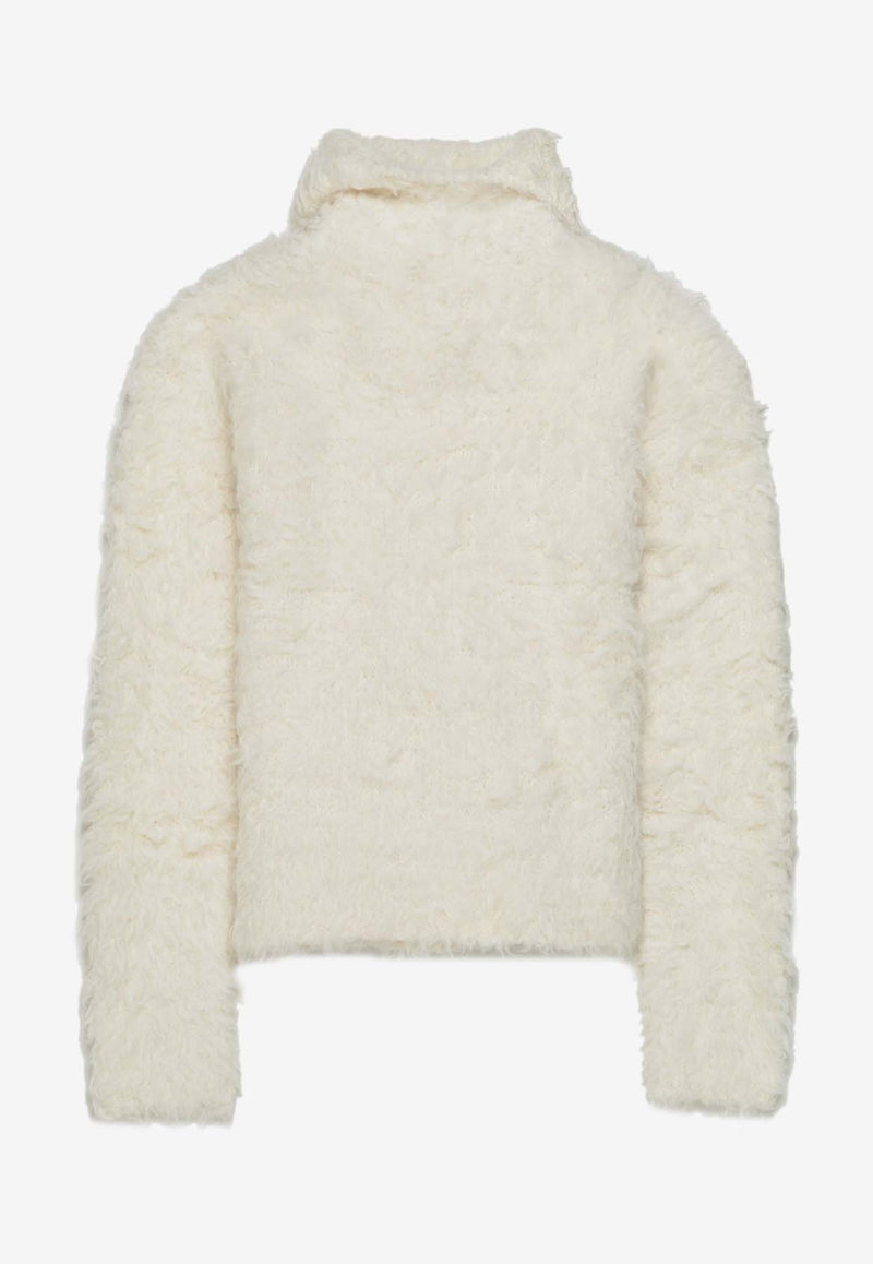 Acne Studios Logo Patch Alpaca-Blend Hoodie White B60347_000_100