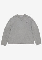 Acne Studios Wool V-neck Sweater Gray B60384_DARK GREY