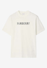 Burberry Logo Embroidered T-shirt White 8122389B7078_CHALK_40017441