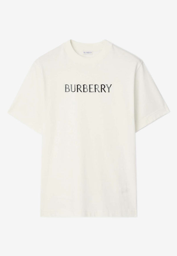 Burberry Logo Embroidered T-shirt White 8122389B7078_CHALK_40017441