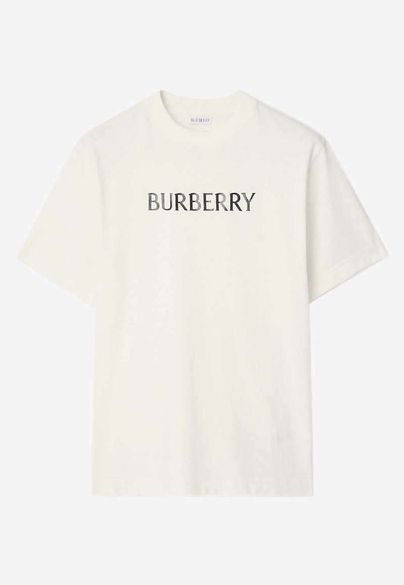 Burberry Logo Embroidered T-shirt White 8122389B7078_CHALK_40017441