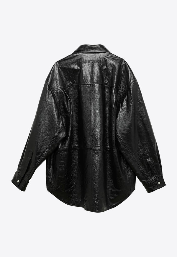 Acne Studios Oversized Leather Jacket Black B70137LE/O_ACNE-900