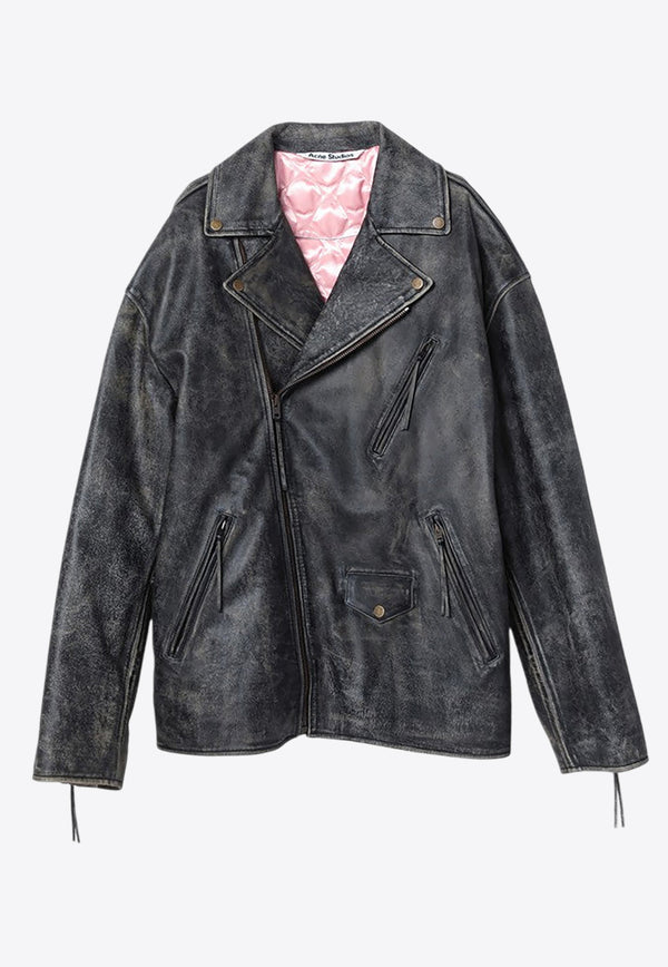 Acne Studios Vintage Biker Leather Jacket Gray B70148LE/P_ACNE-900