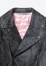 Acne Studios Vintage Biker Leather Jacket Gray B70148LE/P_ACNE-900