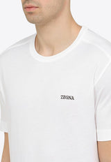 ZEGNA Logo Print Basic T-shirt White B760E7360A5/O_ZEGNA-N00