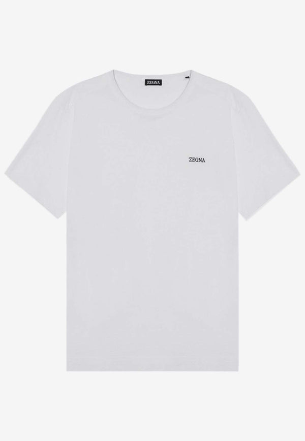 ZEGNA Logo Print Crewneck T-shirt White B760E7360A5/P_ZEGNA-N00