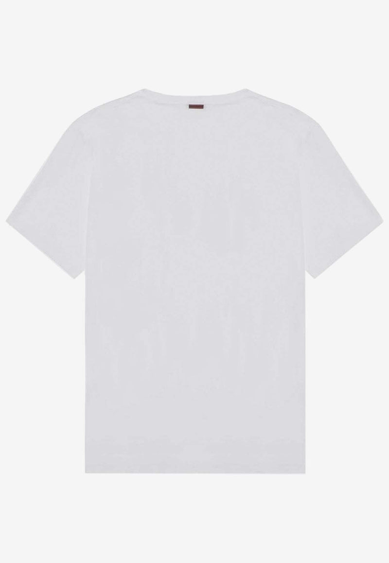 ZEGNA Logo Print Crewneck T-shirt White B760E7360A5/P_ZEGNA-N00