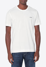ZEGNA Logo Print Crewneck T-shirt White B760E7360A5/R_ZEGNA-N00