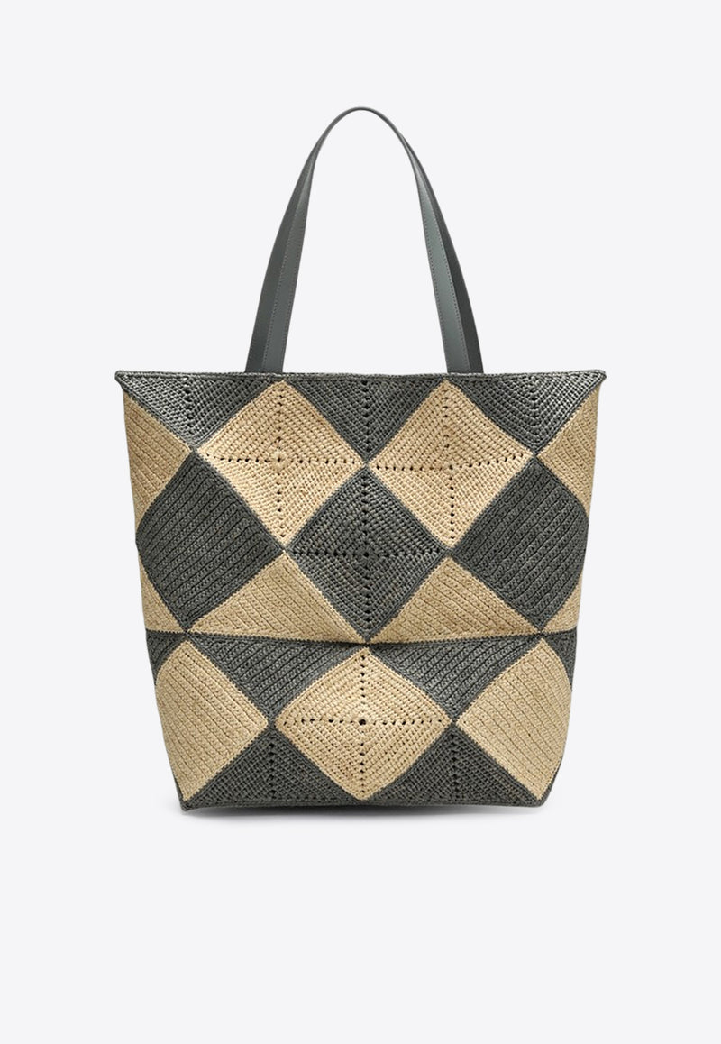 Loewe XL Puzzle Fold Woven Tote Bag Beige B779Q18X47NF/Q_LOEW-4958