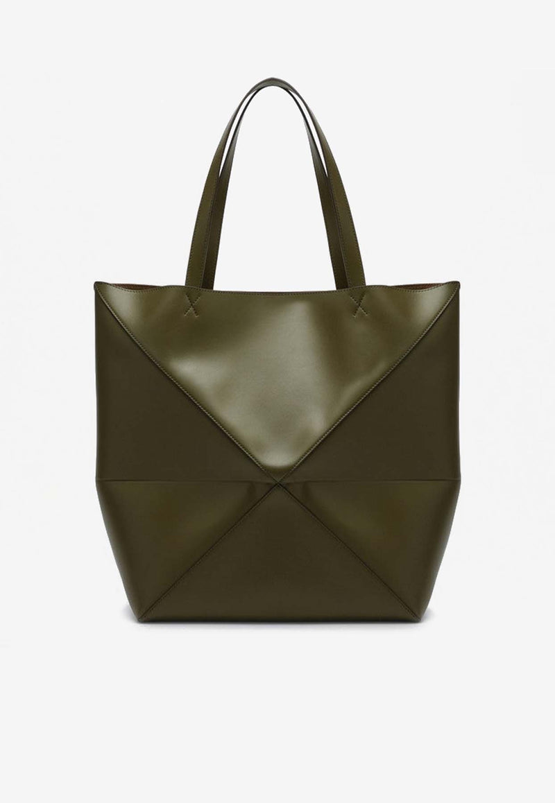 Loewe XL Puzzle Fold Tote Bag in Calf Leather Olive B933Q18X01LE/P_LOEW-8795