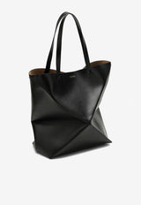 Loewe XL Puzzle Fold Calf Leather Tote Bag Black B933Q18X01LE/Q_LOEW-1100