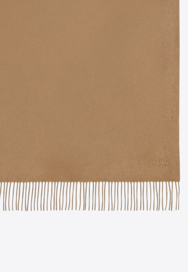 Max Mara Embroidered Logo Cashmere Scarf Beige BACICO/R_MAXM-088