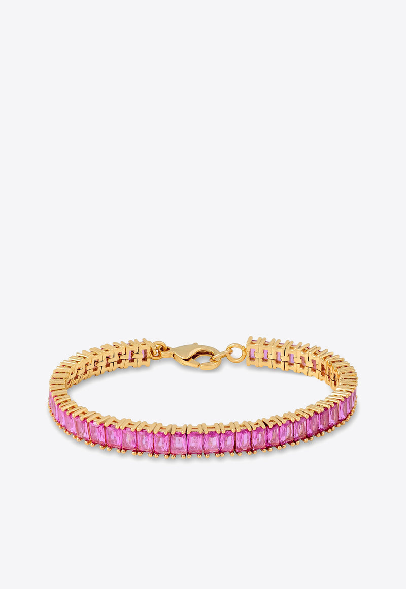 Crystal Haze Jewelry Baguette Crystal Embellished Bracelet Pink BAGUTTEBRACELETPINK