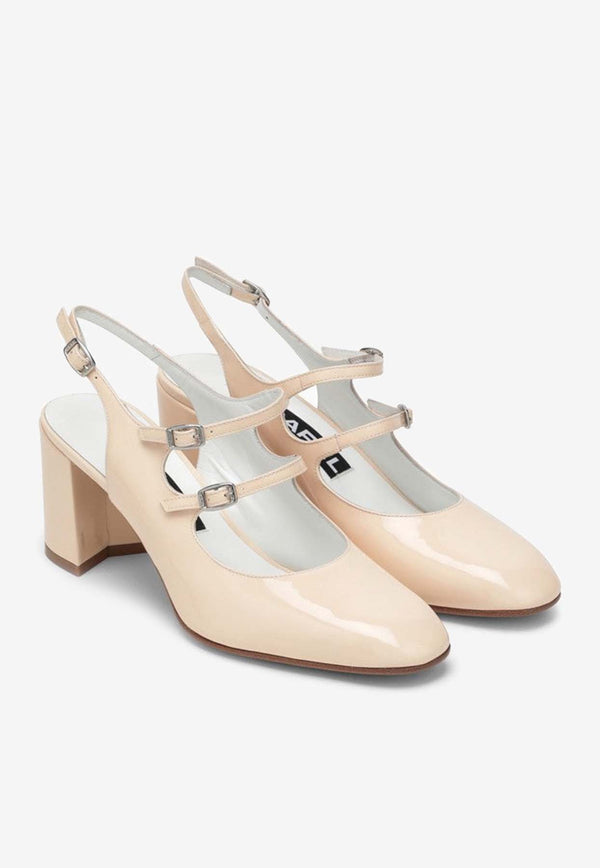 Carel Paris Banana 60 Mary Janes Pumps in Patent Leather BANANALE/O_CAREL-BE Beige