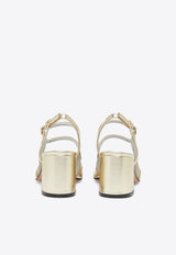 Carel Paris Bananight 60 Mary-Jane Slingback Pumps in Laminated Leather Gold BANANIGHT-332690_PLATINUM