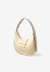 Jimmy Choo Small Bar Hobo Bag in Biker Leather Butter BAR HOBO/S BKL BUTTERMILK/SHINY GOLD