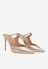 Malone Souliers Bardot 90 Broderie Anglaise Mules Champagne BARDOT 90-3 CHAMPAGNE