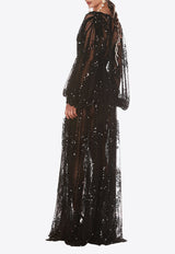 Bronx and Banco Amber Zoe Sheer Gown Black BB-21-098BLACK