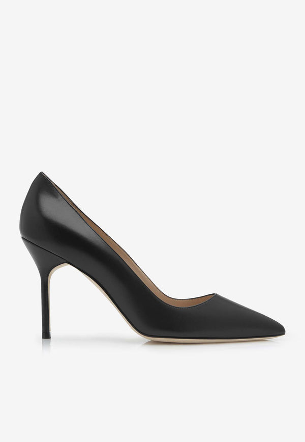 Manolo Blahnik BB 90 Calf Leather Pumps Black BB 90 BLACK 0015 0511 0009