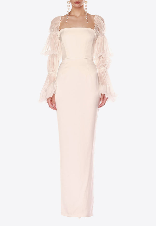 Bronx and Banco Florentina Long-Sleeved Gown White BB-B24-037WHITE