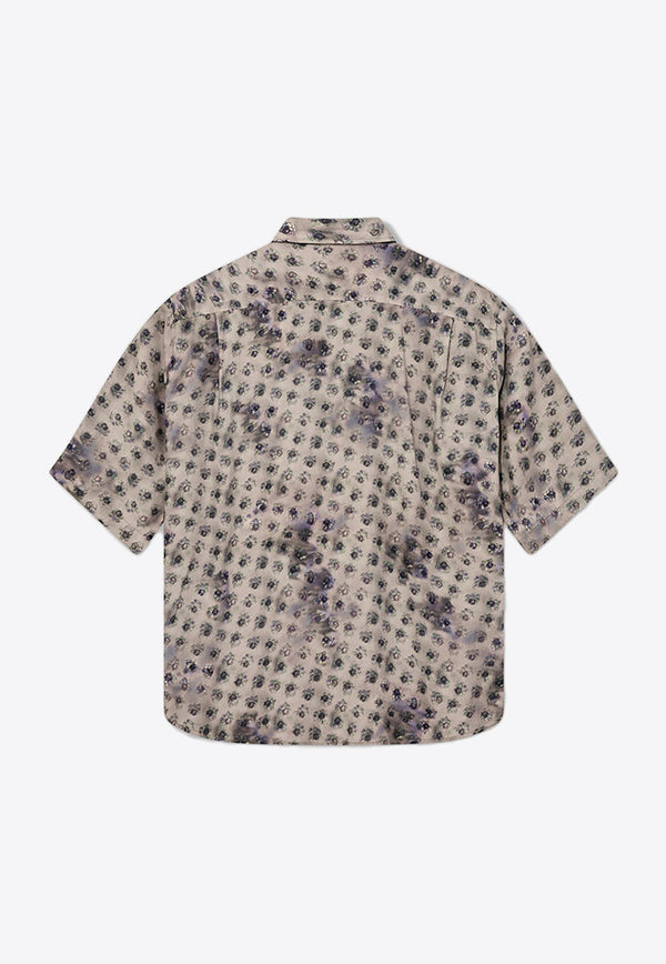 Acne Studios Floral Print Short-Sleeved Shirt BB0501-GREY MULTI