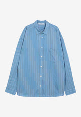 Acne Studios Striped Button-Up Shirt  Blue BB0652CO/R_ACNE-BHN