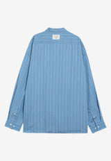 Acne Studios Striped Button-Up Shirt  Blue BB0652CO/R_ACNE-BHN